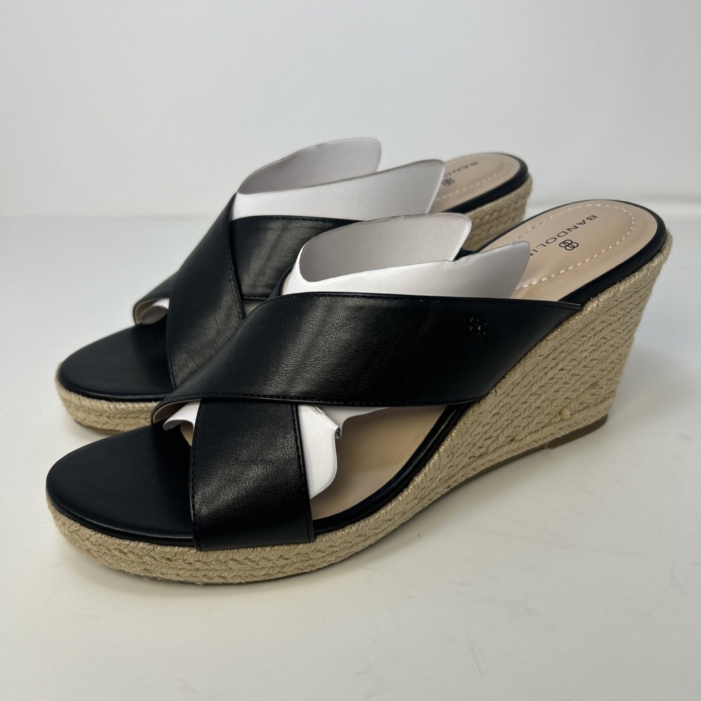 Bandolino Kammie Women's Black Espadrille Wedge Sandals Size 11M NIB